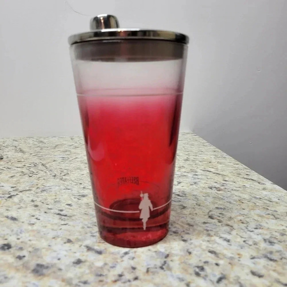 🌴3/$15🌴 Beefeater Martini Shaker Maker Cocktail Mixer With Lid Red - Picture 1 of 8